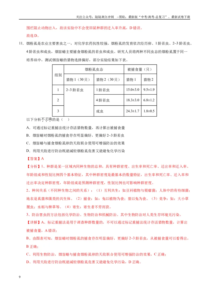 《模拟卷01（重庆专用）（解析版）_06-生物-高考总复习_专项复习_2025年_2025年高考生物模拟卷（重庆专用）4套》第9页预览