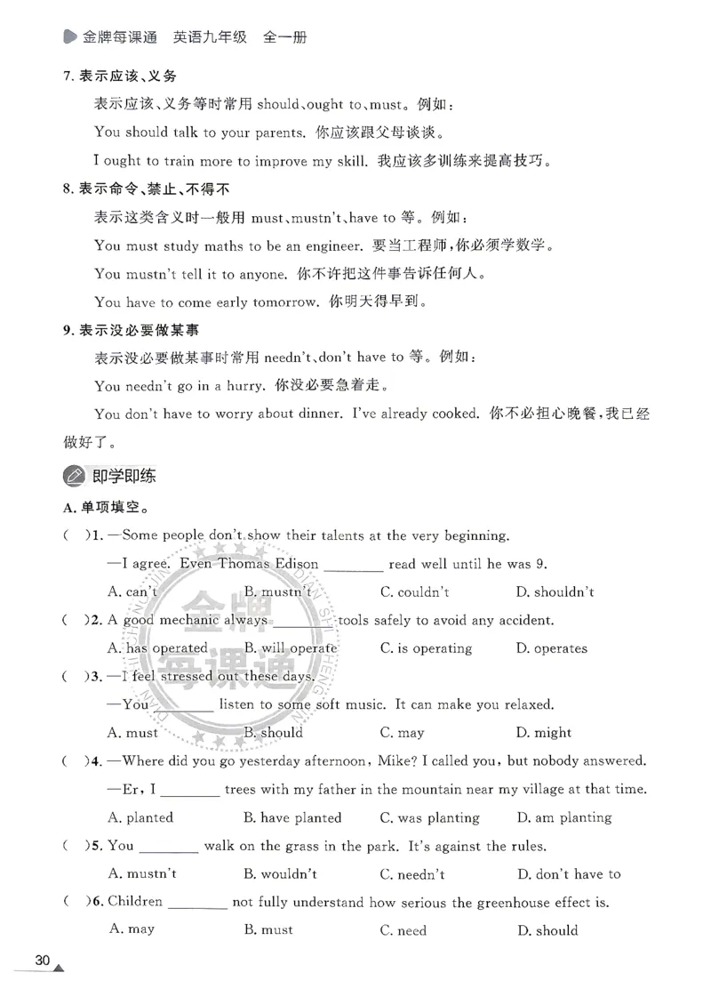 《九年级下册语法专项_2027版初中《金牌每课通》9年级全册（英语）（外研）》第5页预览
