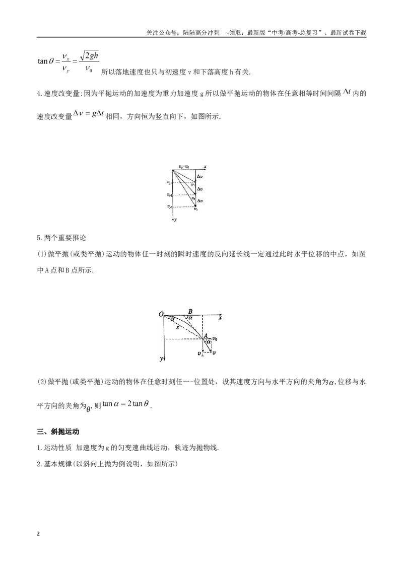 《模型08、平抛模型（原卷版）_04-物理-高考总复习_专项复习_2024年_2024年高考物理答题技巧与模板构建》第2页预览