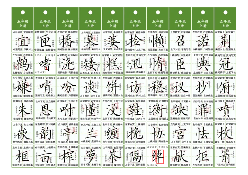 《五年级同步精讲字卡(共7页)_2025秋小学语数英热门学习资料合集》第1页预览