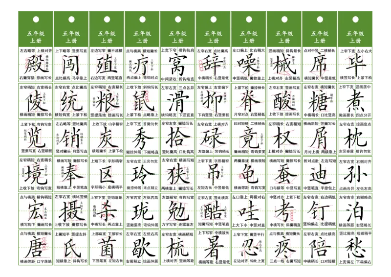 《五年级同步精讲字卡(共7页)_2025秋小学语数英热门学习资料合集》第3页预览