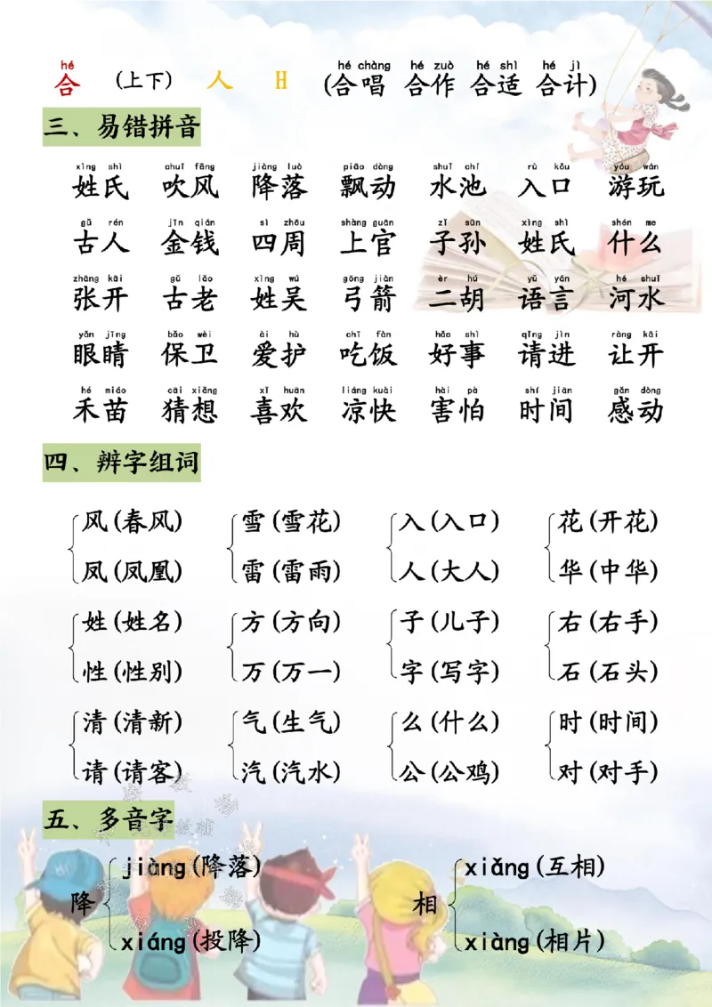 《2025新一年级下册语文重点知识梳理-SY(2)_1年级下册同步教辅_1下-语文_一下语文-知识点汇总》第3页预览
