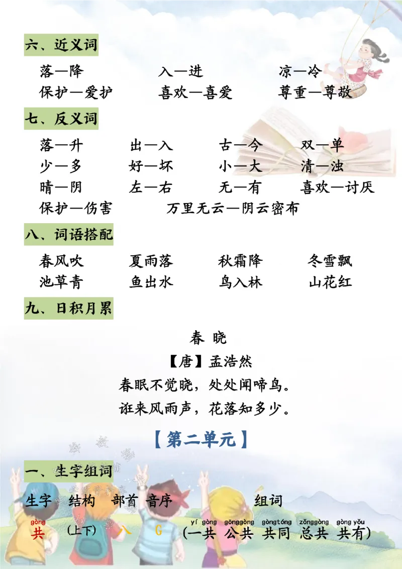 《2025新一年级下册语文重点知识梳理-SY(2)_1年级下册同步教辅_1下-语文_一下语文-知识点汇总》第4页预览