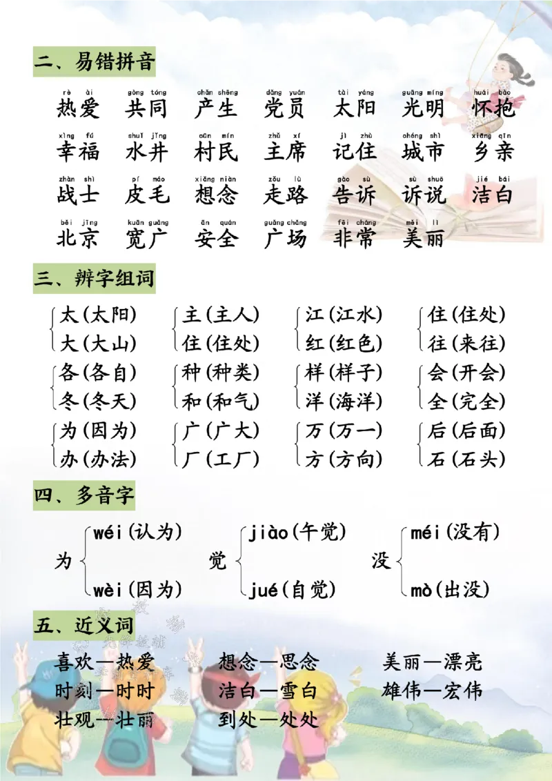 《2025新一年级下册语文重点知识梳理-SY(2)_1年级下册同步教辅_1下-语文_一下语文-知识点汇总》第6页预览