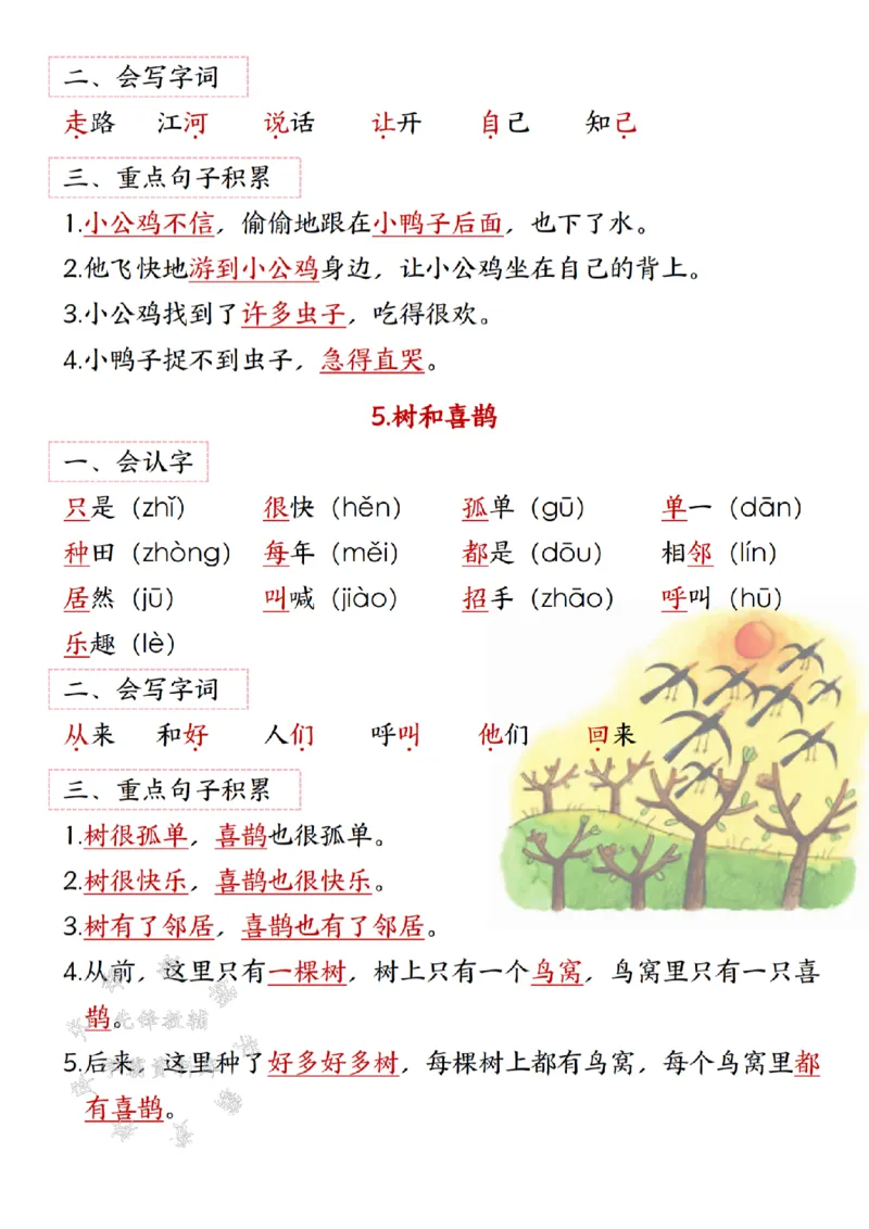 《2025新一年级语文寒假预习(2)-SY(1)_1年级下册同步教辅_1下-语文_一下语文-预习资料》第6页预览