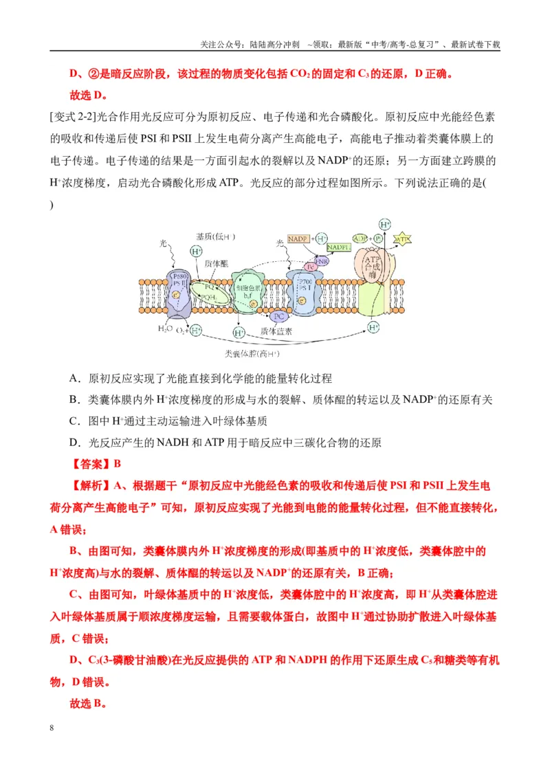 《易错点06光合与呼吸综合易错综合（5大陷阱）（教师版）_06-生物-高考总复习_专项复习_2025年_2025年高考生物考试易错题（新高考通用）》第8页预览