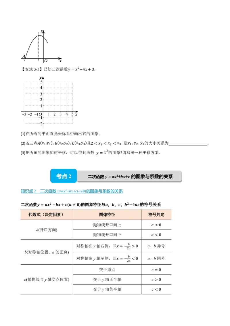 《专题26.3二次函数的图象和性质（提高篇）（举一反三讲义）数学新教材人教版九年级上册（试题版）_26秋初中教辅资料_26秋《举一反三》系列_2026秋《举一反三》9上数学（人教）》第4页预览