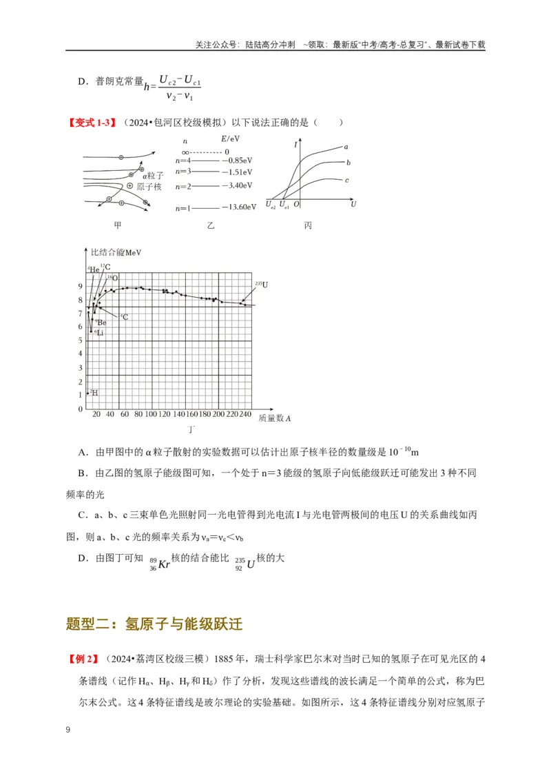 《易错点16对光电效应、核能认识不清（5陷阱点4考点4题型）（学生版）_04-物理-高考总复习_专项复习_2025年_2025年高考物理易错题汇总重难点题型举一反三专项训练_资料》第9页预览