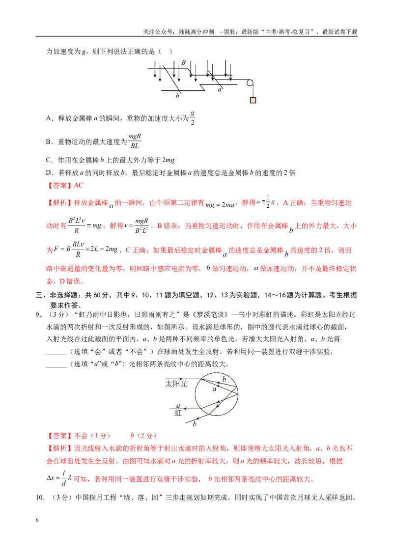 《模拟卷03（福建专用）（解析版）_04-物理-高考总复习_专项复习_2025年_2025年高考物理模拟卷（福建专用）8套》第6页预览