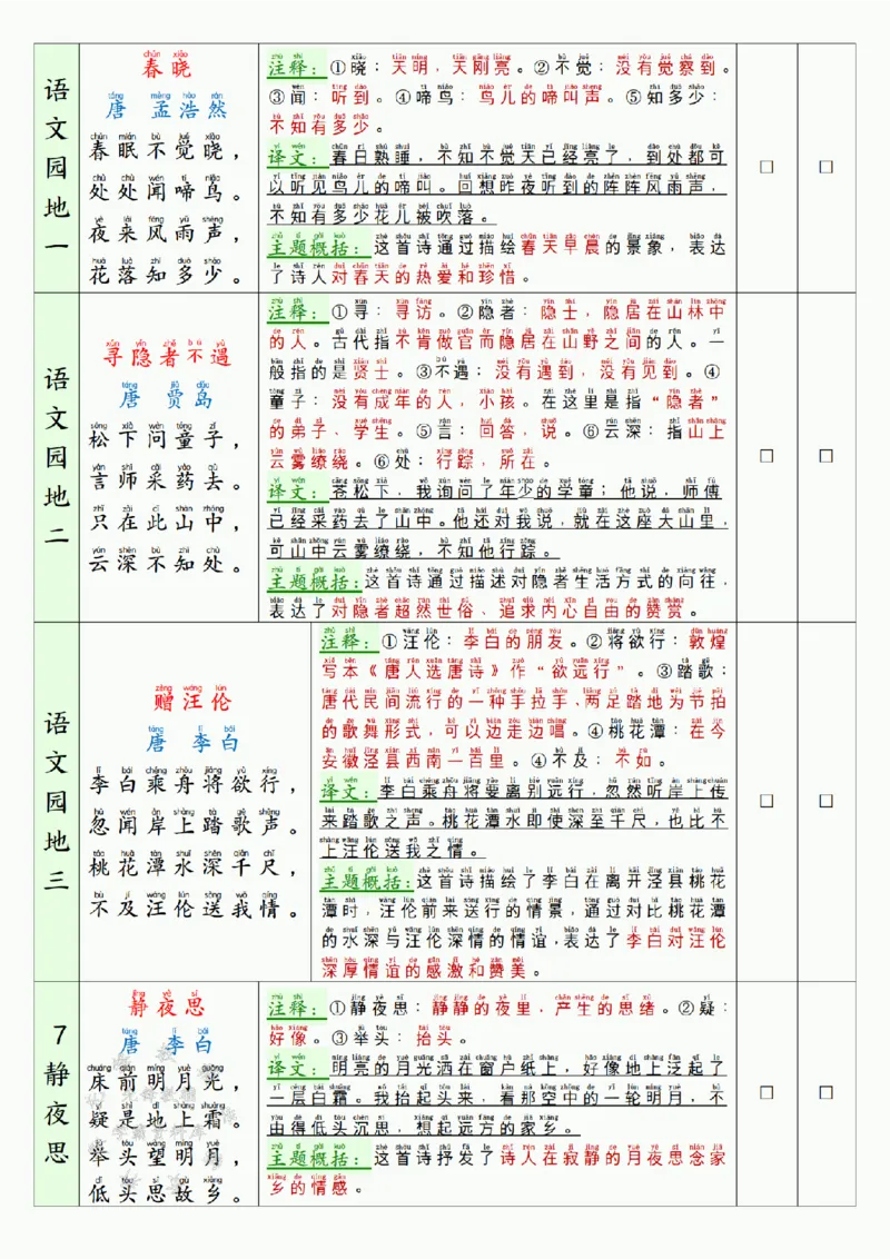 《2025新版一年级下册寒假背诵默写表(5页)SY_1年级下册同步教辅_1下-语文_一下语文-注音+默写》第2页预览