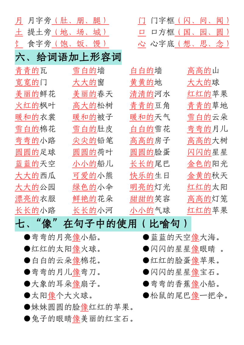 《12.13一年级语文上册期末重点复习总结_1年级上册同步教辅_1上语文_一上语文-知识点汇总》第4页预览