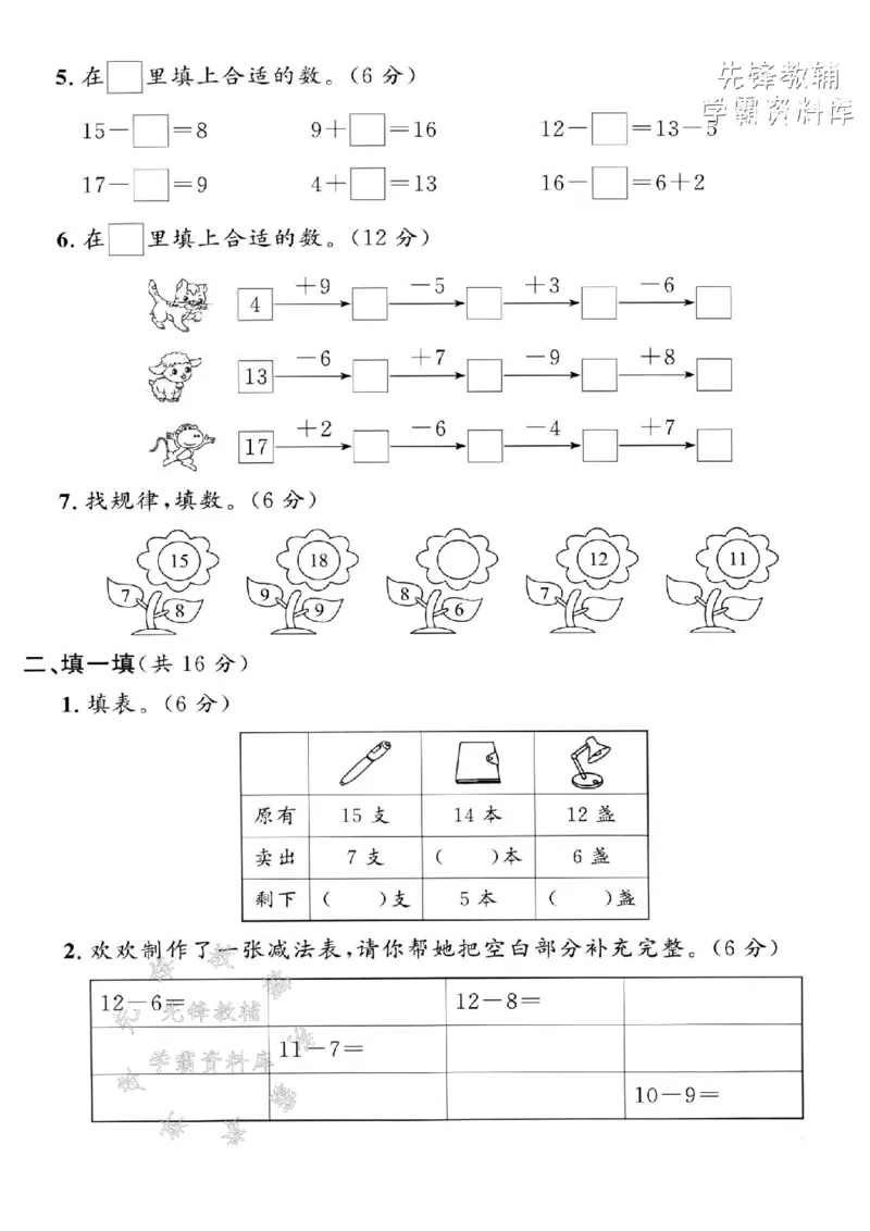 《2025沪教版一下数学第一单元拔尖测试卷-11-3=-SY_1年级下册同步教辅_1下-数学_一下数学-单元+期中+期末试卷_数学-沪教版资料》第2页预览