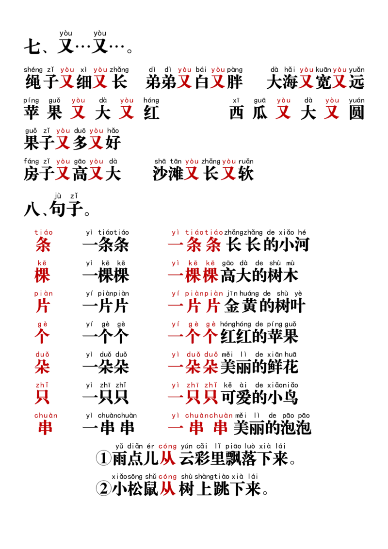 《11.15一年级语文上册重点易考词语积累_1年级上册同步教辅_1上语文_一上语文-重点必备资料》第5页预览