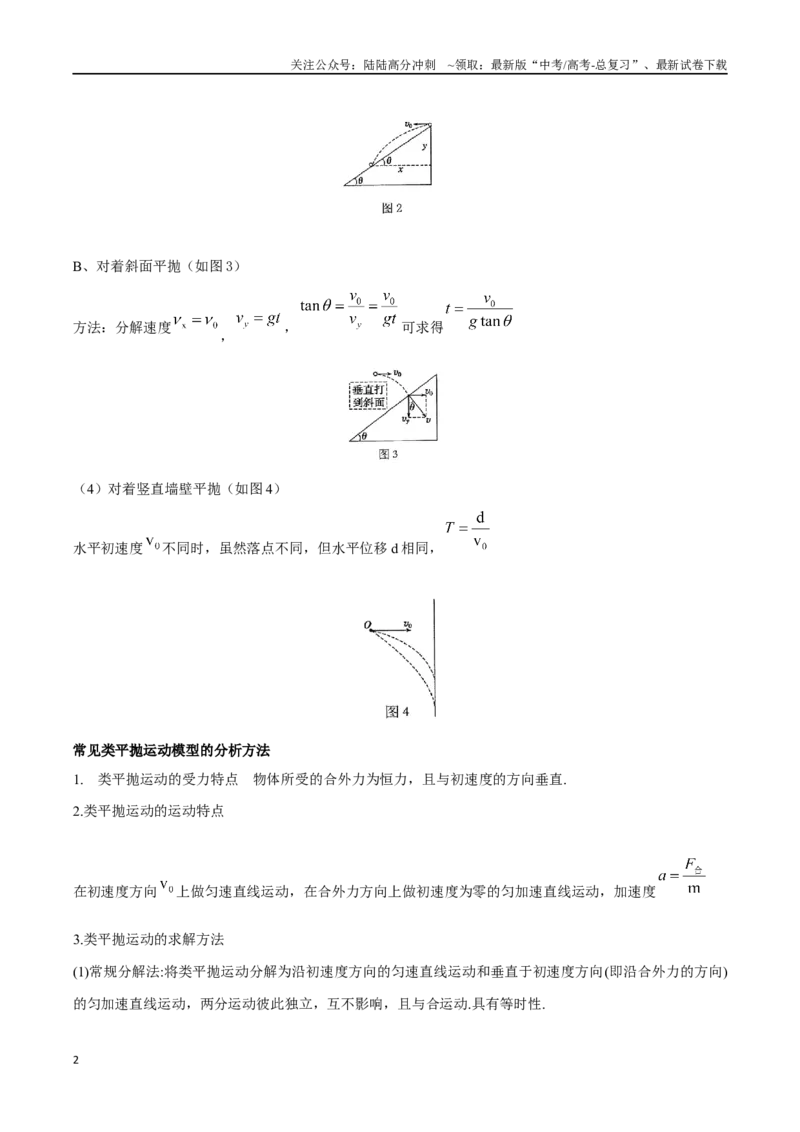《模型09、平抛——斜面模型（原卷版）_04-物理-高考总复习_专项复习_2024年_2024年高考物理答题技巧与模板构建》第2页预览