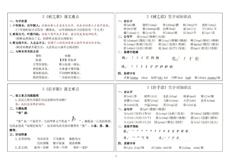 《2024秋二上语文新版课课贴_2年级上册同步教辅_2上-语文_二上语文-生字+字帖》第3页预览