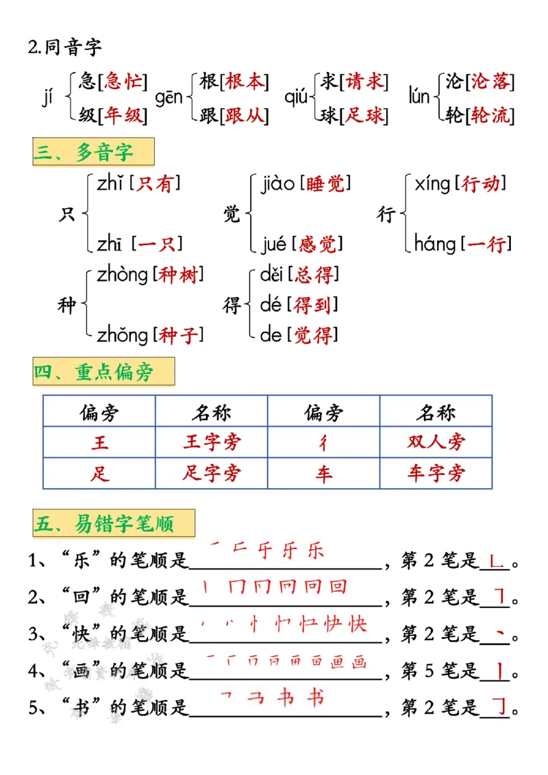 《2025新一年级下册语文全册必背知识点汇总-SY_1年级下册同步教辅_1下-语文_一下语文-知识点汇总》第8页预览