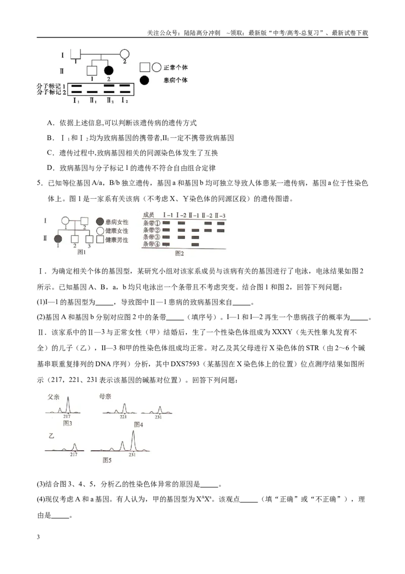 《押题03遗传规律与解答策略（3大题型猜押）（学生版）_06-生物-高考总复习_专项复习_2025年_2025年高考生物抢押秘籍（安徽专用）》第3页预览