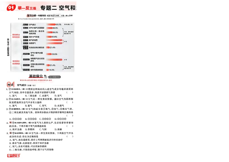 《九上化学专题卷A4（一列）(1)_26秋小学初中各机构教辅大合集（一本、教材帮、阳光同学、王朝霞、实验班、小典中点、上分卷、白欧、课堂笔记等等）_26秋初中教辅资料》第10页预览