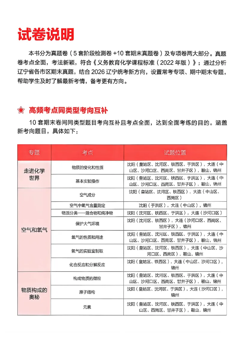 《九上化学RJ真题卷A4_26秋小学初中各机构教辅大合集（一本、教材帮、阳光同学、王朝霞、实验班、小典中点、上分卷、白欧、课堂笔记等等）_26秋初中教辅资料_26秋《学习之星》系列》第4页预览