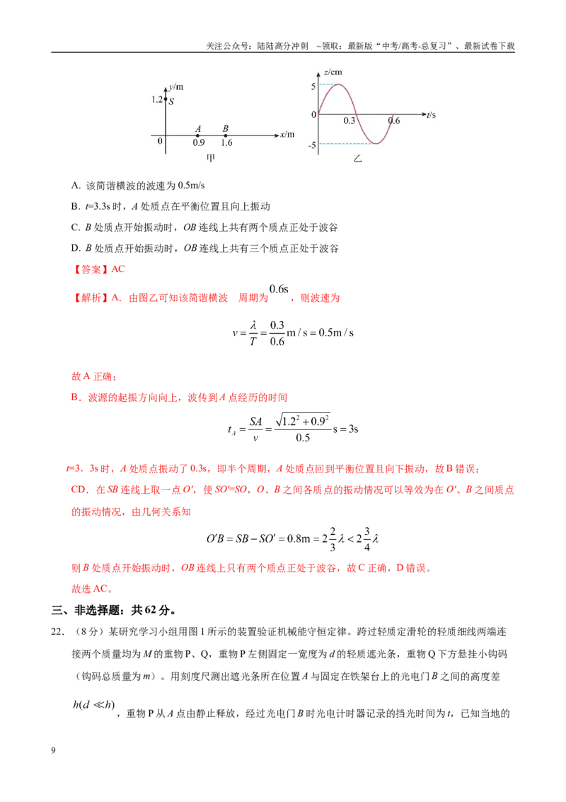 《模拟卷01（新疆、西藏专用，新课标卷）（解析版）_04-物理-高考总复习_专项复习_2025年_2025年高考物理模拟卷（新疆、西藏专用）8套》第9页预览