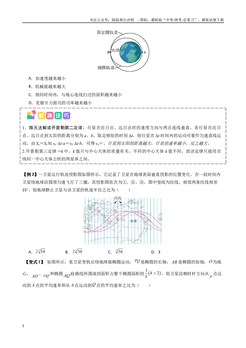 《抢分秘籍05天体中的五大常考问题和三大定律的应用（六大题型）（学生版）_04-物理-高考总复习_专项复习_2025年_2025年高考物理抢分秘籍（新高考通用）_2025版》第2页预览