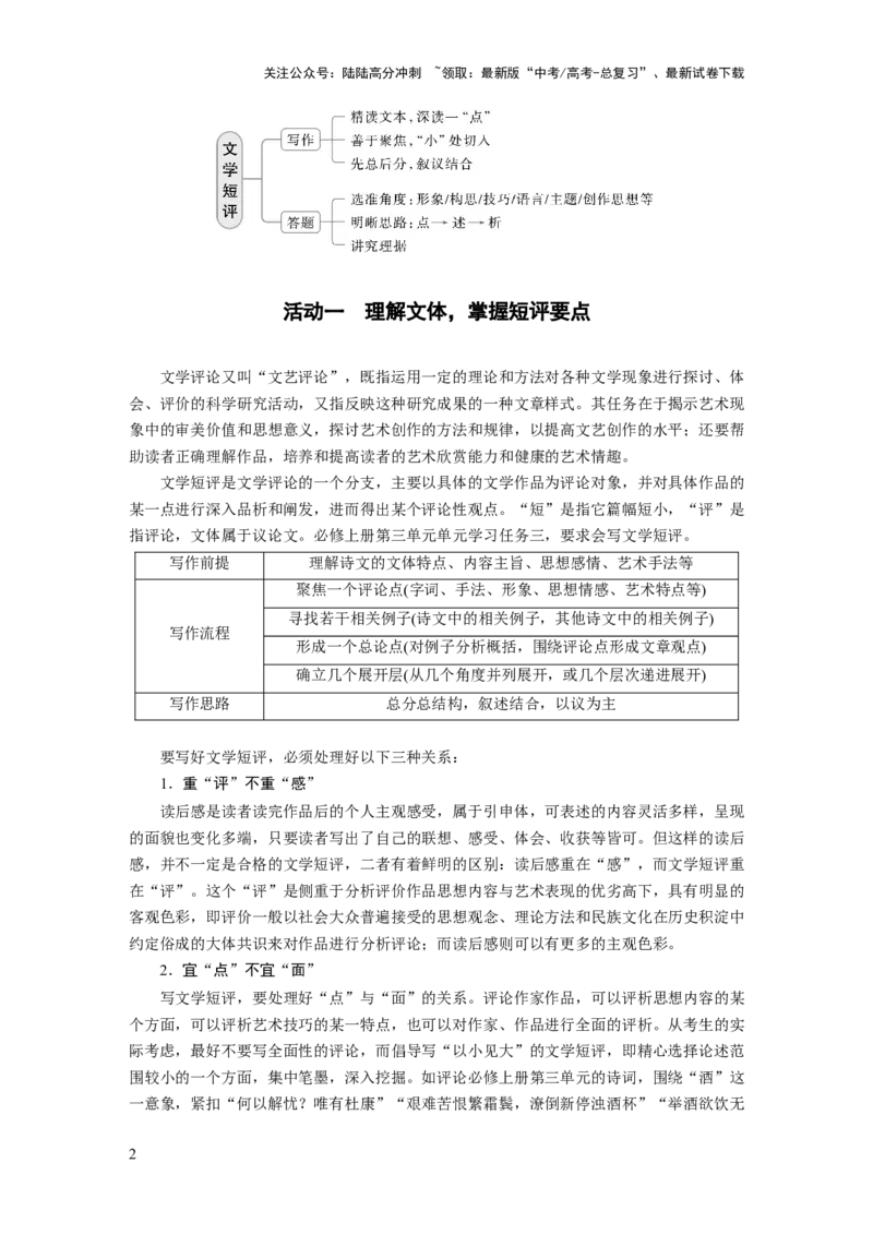 《板块三　学案22　文学短评——利用小文体，写好小评论_一轮复习_2025年_2025年大一轮复习讲义人教版语文_资料_1-资料_大一轮复习讲义学生专用_全书_大一轮复习讲义》第2页预览