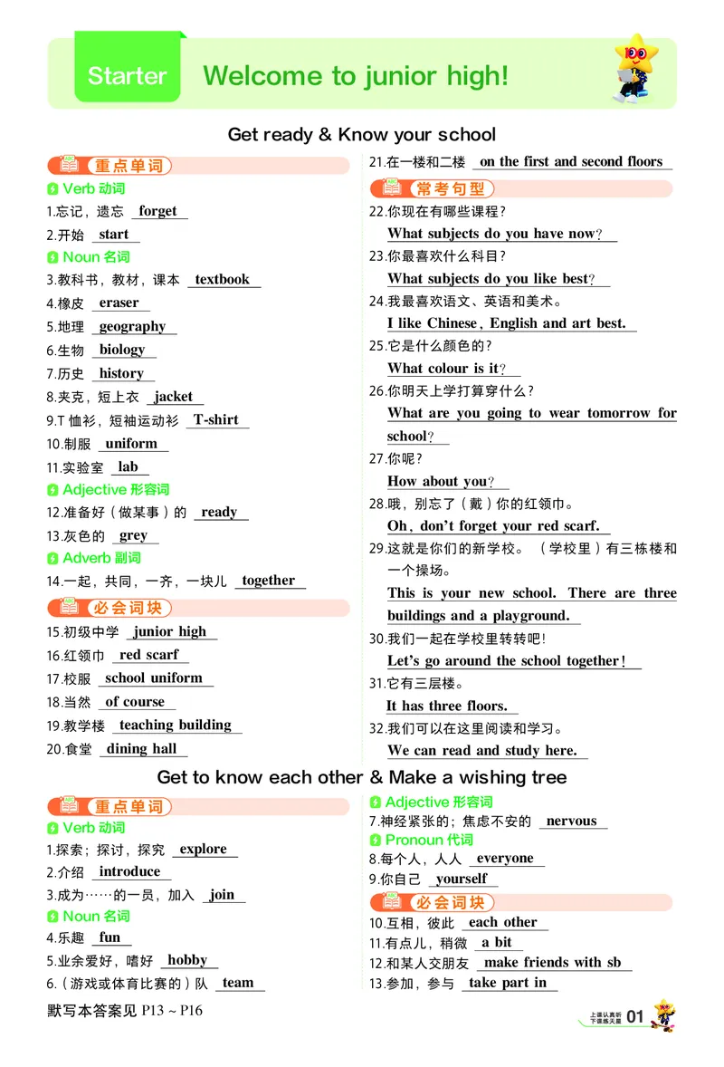 《2026秋一遍过英语七上外研默写本答案_26秋小学初中各机构教辅大合集（一本、教材帮、阳光同学、王朝霞、实验班、小典中点、上分卷、白欧、课堂笔记等等）_26秋初中教辅资料》第1页预览