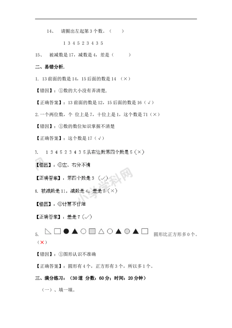 《20以内的加减法（学生版）（7页）_小学数学口算速算资料合集_笔算题（1-小升初）_笔算题适合1年级_一年级计算题（综合练习）（三）（88页）_0120以内加减法（46页）》第2页预览