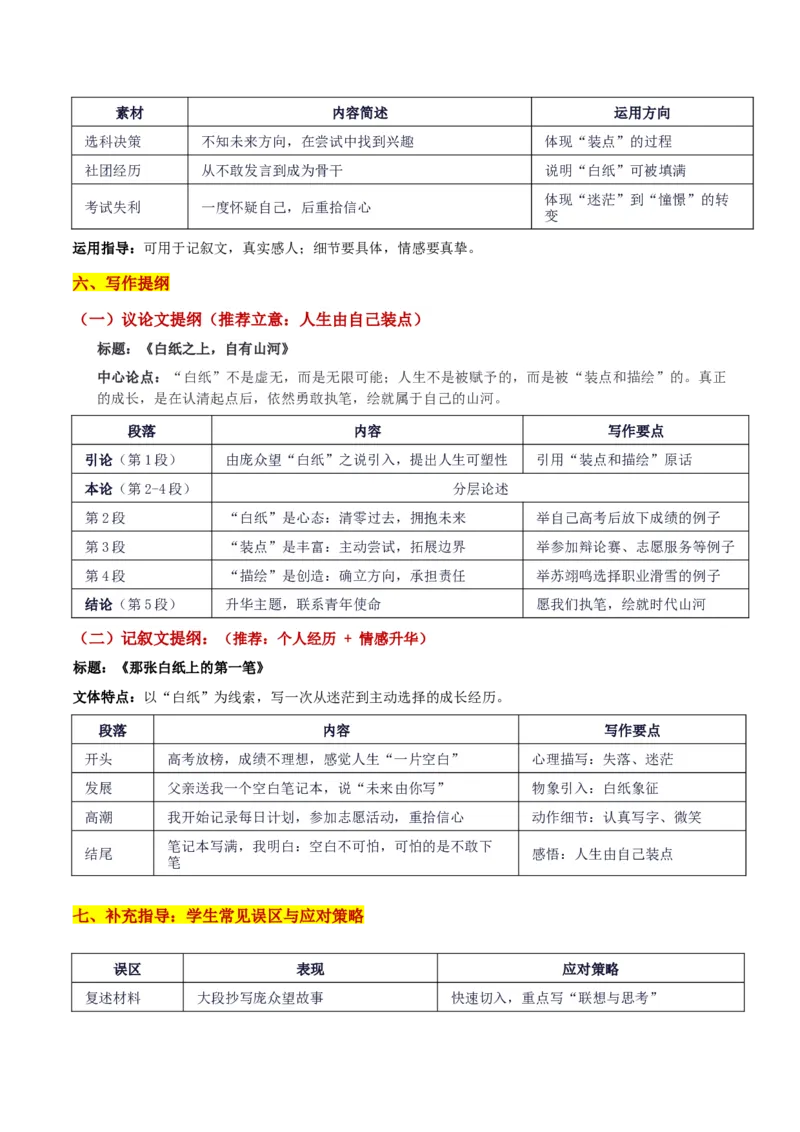 《河北省NT20名校联合体高三联考“博士生庞众望在清华大学新生开学典礼的发言：白纸之上，自有山河”_专项复习_2026年-语文专项复习_302026年高考语文各地名校模考卷作文导写》第4页预览