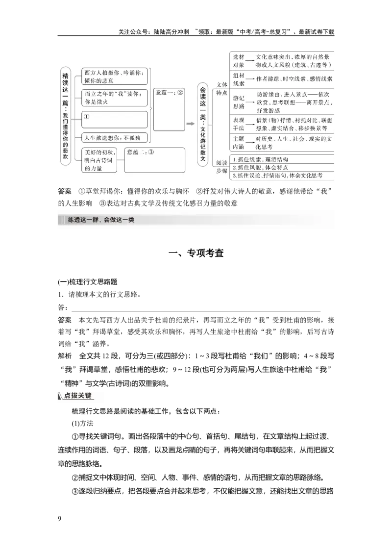 《板块2散文阅读课时13　分析思路结构——文思有路，遵路识真_一轮复习_2024年_2024高考语文大一轮复习课件讲义新人教版知识总结_2024年高考语文一轮复习讲义（部编新高考版）》第9页预览