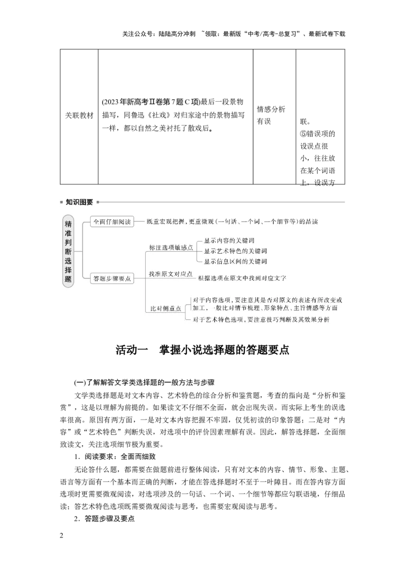 《板块三　学案21　精准判断选择题(小说、散文)——全面阅读，关注细节_一轮复习_2025年_2025年大一轮复习讲义人教版语文_资料_1-资料_大一轮复习讲义学生专用_全书_大一轮复习讲义》第2页预览