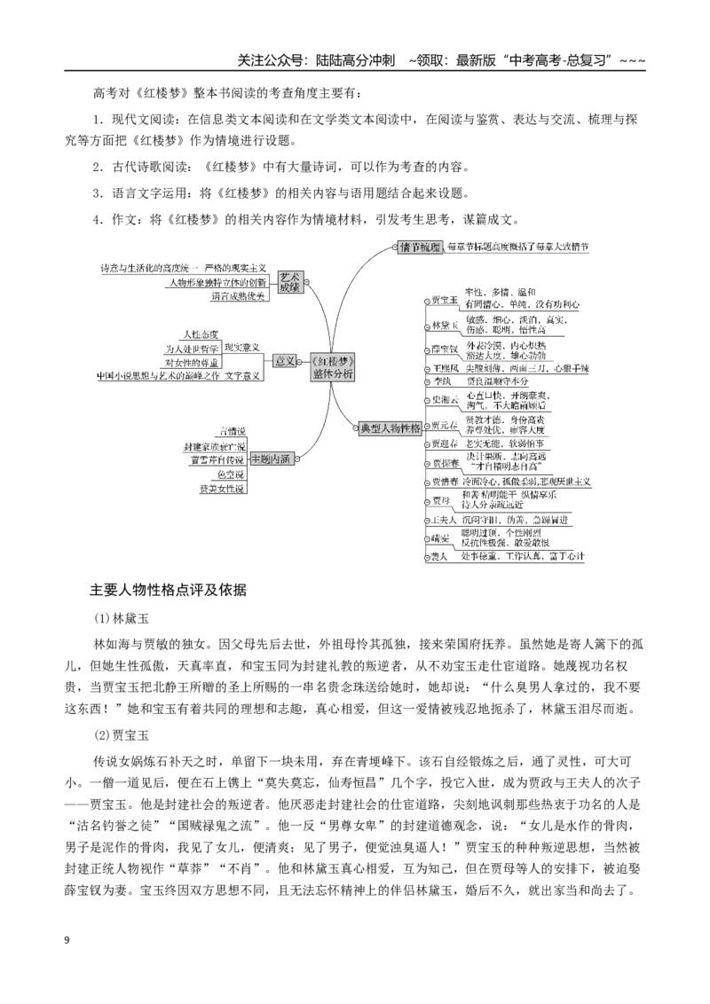 《整本书阅读解题秘籍（知识清单）（学生版）_专项复习_2026年-语文专项复习_2026年高考语文抢分秘籍（新高考专用）-G221_2026版》第9页预览