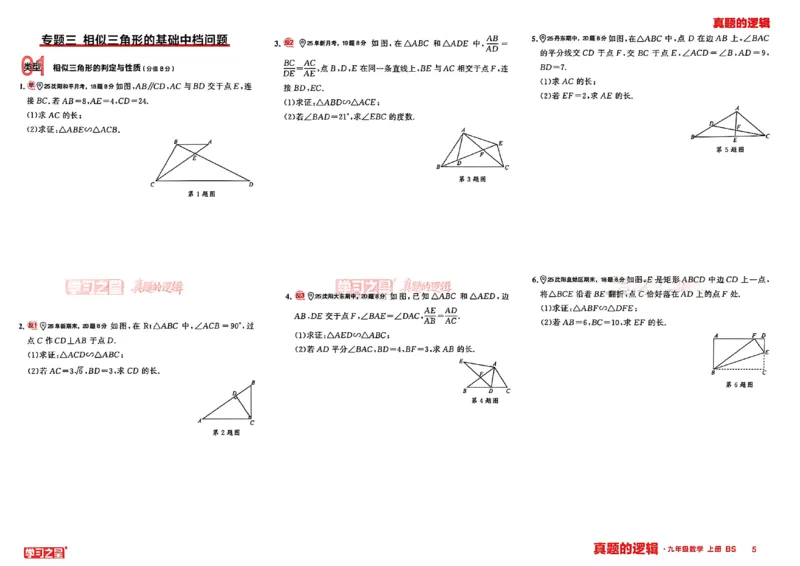 《九上BSD数学专题卷A3_26秋小学初中各机构教辅大合集（一本、教材帮、阳光同学、王朝霞、实验班、小典中点、上分卷、白欧、课堂笔记等等）_26秋初中教辅资料_26秋《学习之星》系列》第8页预览