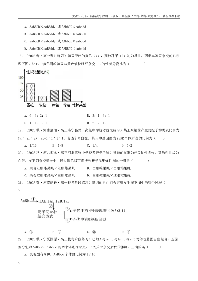 《必刷05遗传规律的应用（共60题）（原卷版）_06-生物-高考总复习_专项复习_2024年_2024年新高考生物总复习高频考点必刷题真题模拟题_资料》第5页预览