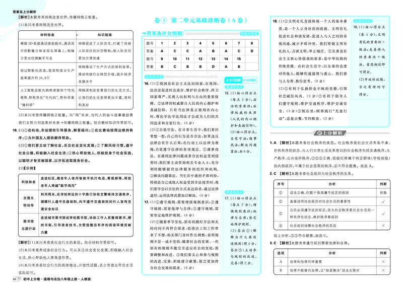 《卷①第一单元基础诊断卷（A卷）-卷⑤期中综合检测卷_2027版初中《理想树上分卷》8年级上册（道法）（人教）》第6页预览