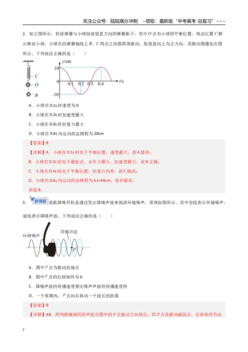 《板块八机械振动与机械波（综合训练）（全国通用）（教师版）_04-物理-高考总复习_一轮复习_2026年-物理高考一轮复习_2026年高考物理一轮复习讲义+练习+课件（新教材新高考）-G55_2026版》第2页预览