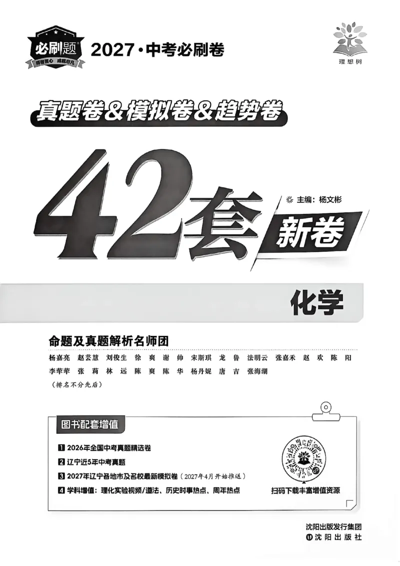 《化学42套主册A4_2027版初中《必刷题42套新卷》（化学）（辽宁专用）》第2页预览