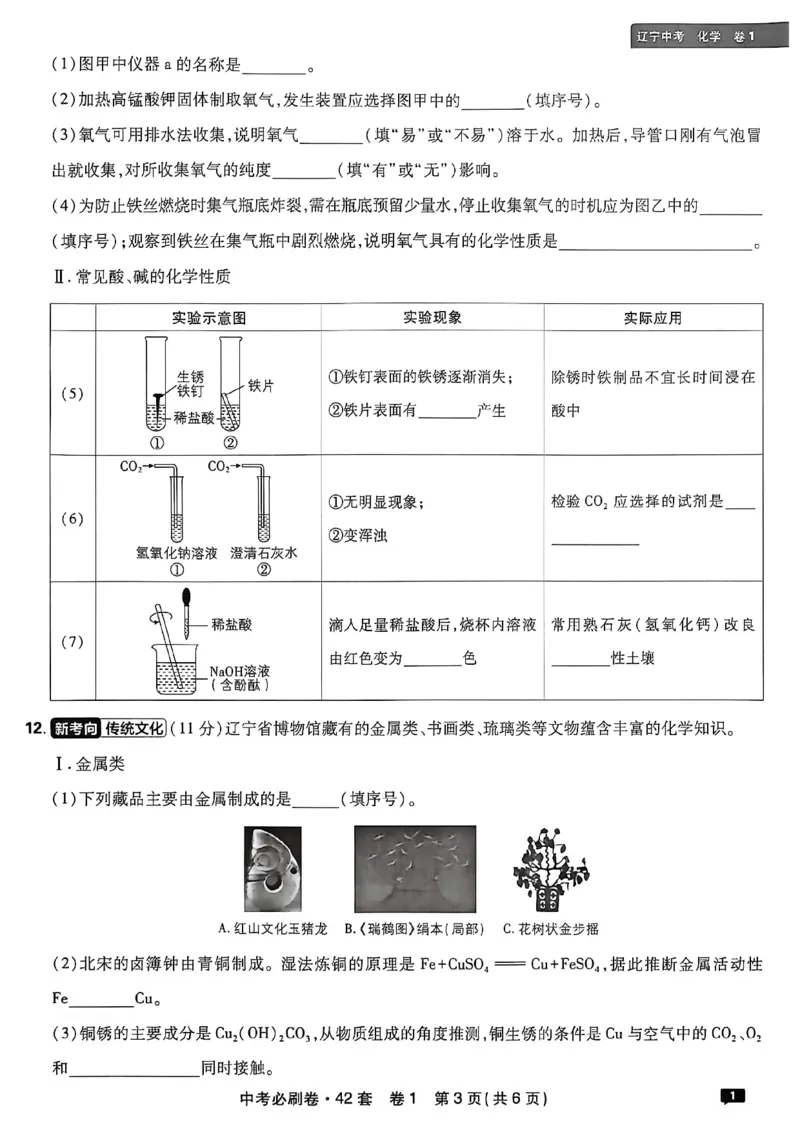 《化学42套主册A4_2027版初中《必刷题42套新卷》（化学）（辽宁专用）》第9页预览