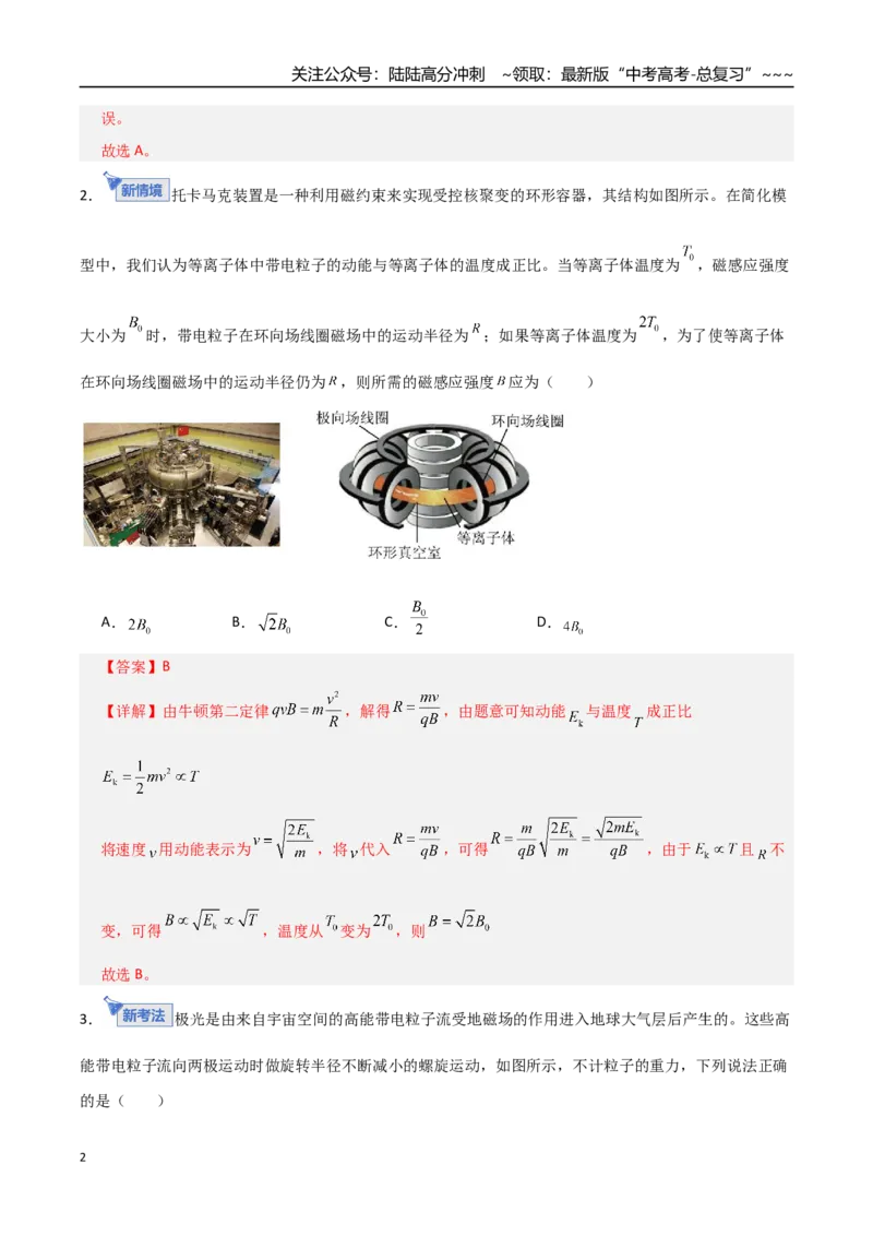 《板块十一磁场（综合训练）（全国通用）（教师版）_04-物理-高考总复习_一轮复习_2026年-物理高考一轮复习_2026年高考物理一轮复习讲义+练习+课件（新教材新高考）-G55_2026版》第2页预览
