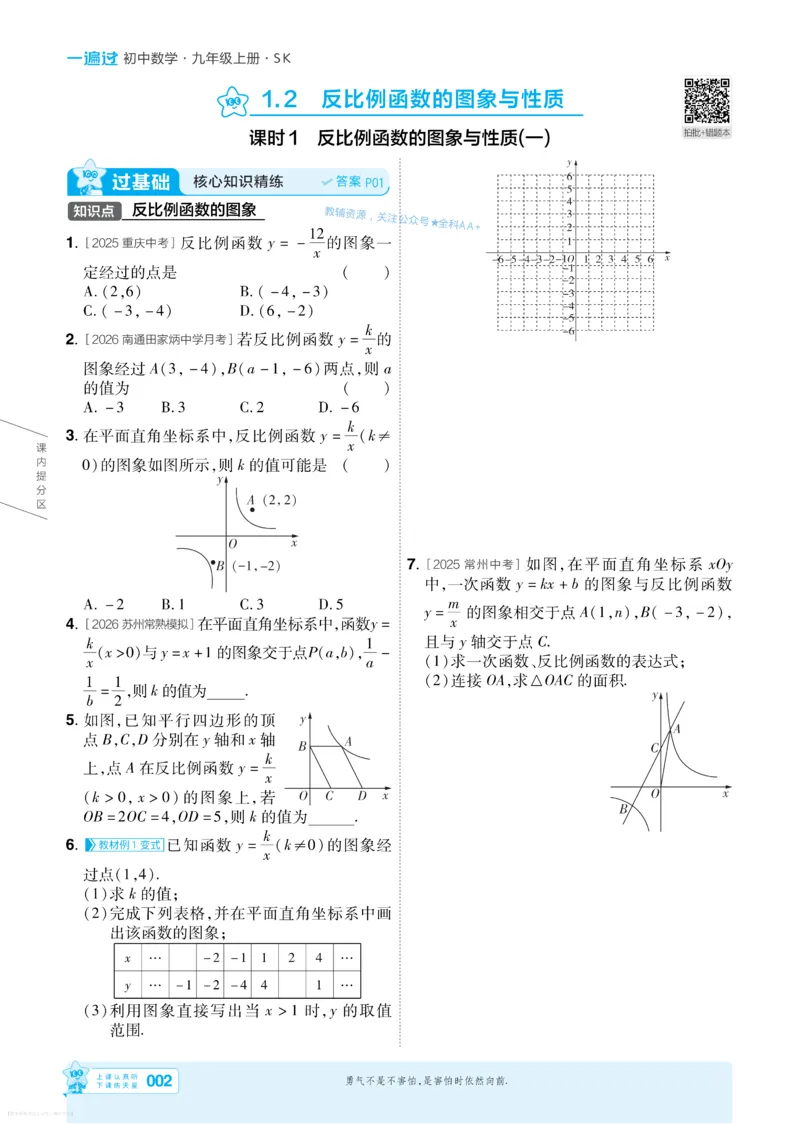 《2027一遍过九上数学苏科主书_26秋小学初中各机构教辅大合集（一本、教材帮、阳光同学、王朝霞、实验班、小典中点、上分卷、白欧、课堂笔记等等）_26秋初中教辅资料_26秋初中《一遍过》》第2页预览