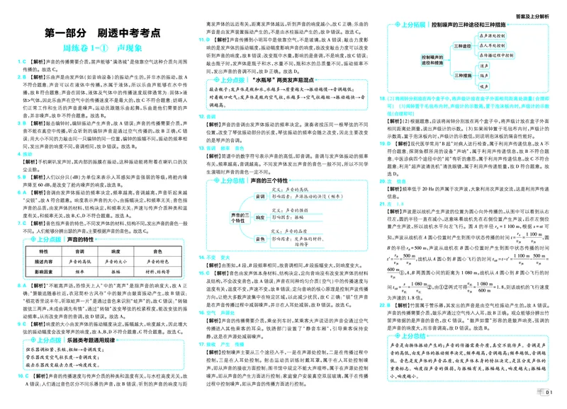 《2027《中考物理•真题分类周周练》答案_2027版初中《必刷题》真题分类周周练（物理）》第3页预览