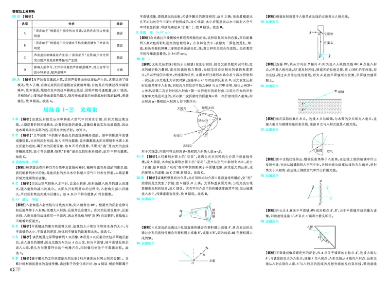 《2027《中考物理•真题分类周周练》答案_2027版初中《必刷题》真题分类周周练（物理）》第4页预览