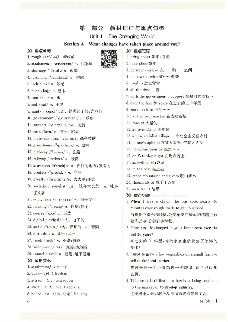 《背记本_26秋小学初中各机构教辅大合集(一本、教材帮、阳光同学、王朝霞、实验班、小典中点、上分卷、白欧、课堂笔记等等)_26秋初中教辅资料_26秋《全品作业本》》第3页预览