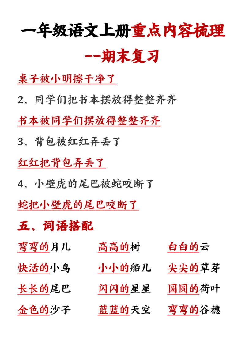 《11.24一年级语文上册重点预习内容梳理1_1年级上册同步教辅_1上语文_一上语文-预习+复习资料》第4页预览
