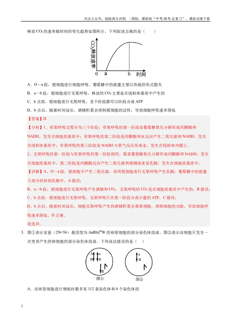 《模拟卷03（河北专用）（解析版）_06-生物-高考总复习_专项复习_2025年_2025年高考生物模拟卷（河北专用）4套》第2页预览