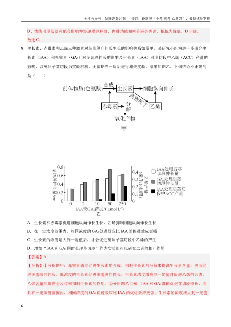 《模拟卷03（河北专用）（解析版）_06-生物-高考总复习_专项复习_2025年_2025年高考生物模拟卷（河北专用）4套》第6页预览