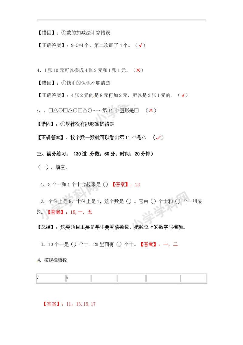 《20以内的加减法（师版）_小学数学口算速算资料合集_笔算题（1-小升初）_笔算题适合1年级_一年级计算题（综合练习）（三）（88页）_0120以内加减法（46页）_20以内加减法（7页）》第4页预览