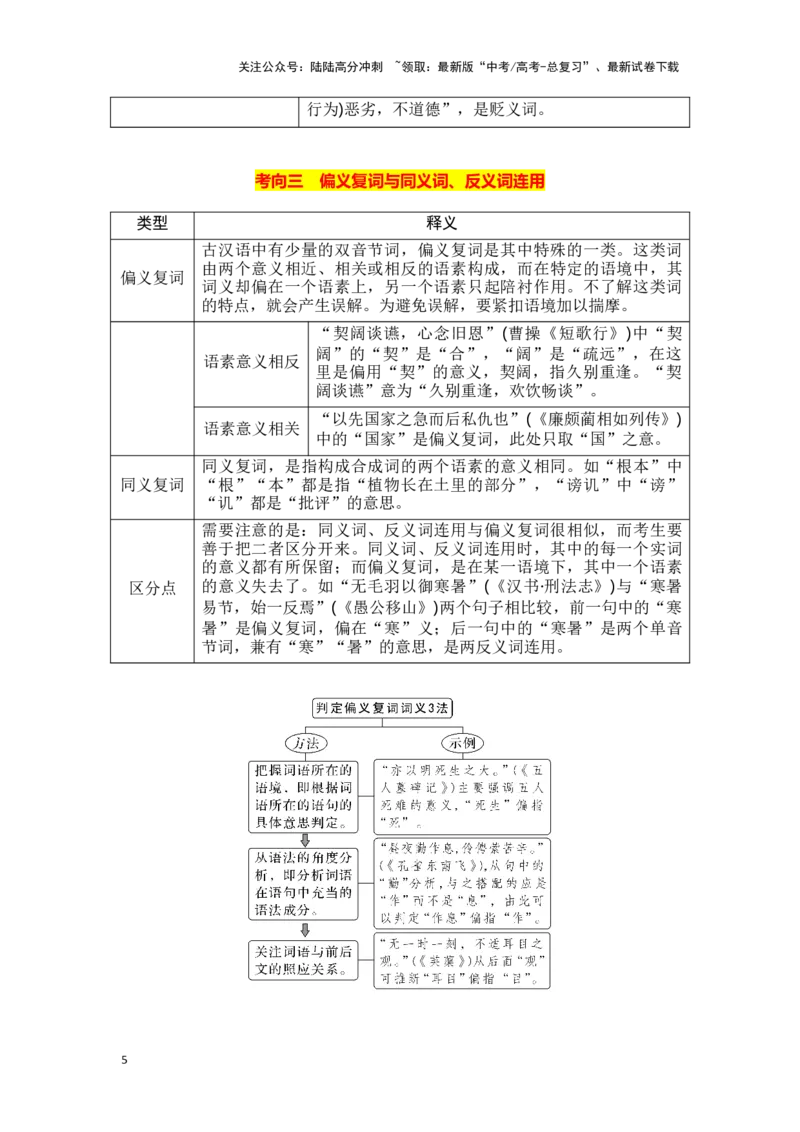《新高考语文一轮复习文言文阅读专题一：理解文言实词类型及词类活用（学生版）_一轮复习_2025年_2025年高考语文一轮复习一本通（全国通用）_资料》第5页预览