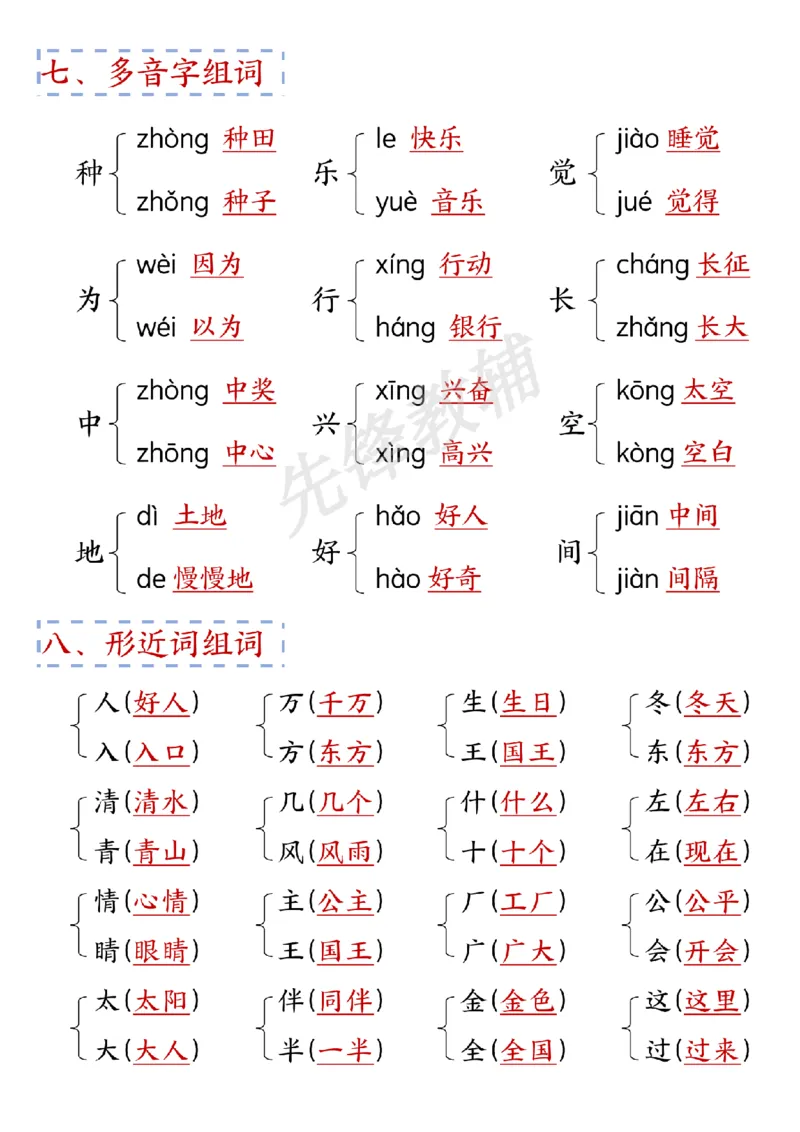 《2025年一年级语文下册期中高频考点知识汇总-SY_1年级下册同步教辅_1下-语文_一下语文-复习资料》第5页预览