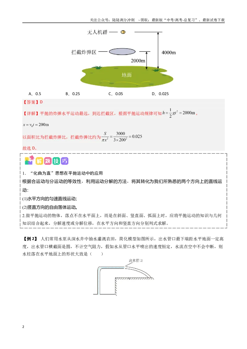 《抢分秘籍04曲线运动（抛体运动、圆锥摆模型、绳球和杆球模型等）（四大题型）（教师版）_04-物理-高考总复习_专项复习_2025年_2025年高考物理抢押秘籍（安徽专用）》第2页预览